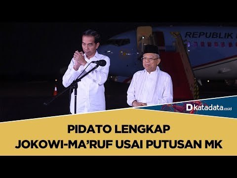 Simak Pidato Lengkap Joko Widodo - Ma'ruf Amin Pasca Putusan Mahkaman Konsitusi | Katadata Indonesia