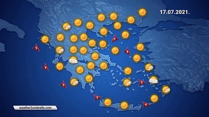 Η πρόβλεψη του καιρού για τo Σάββατο 17-07-2021