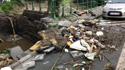 Les dégâts dans les rues de Trooz après les inondations