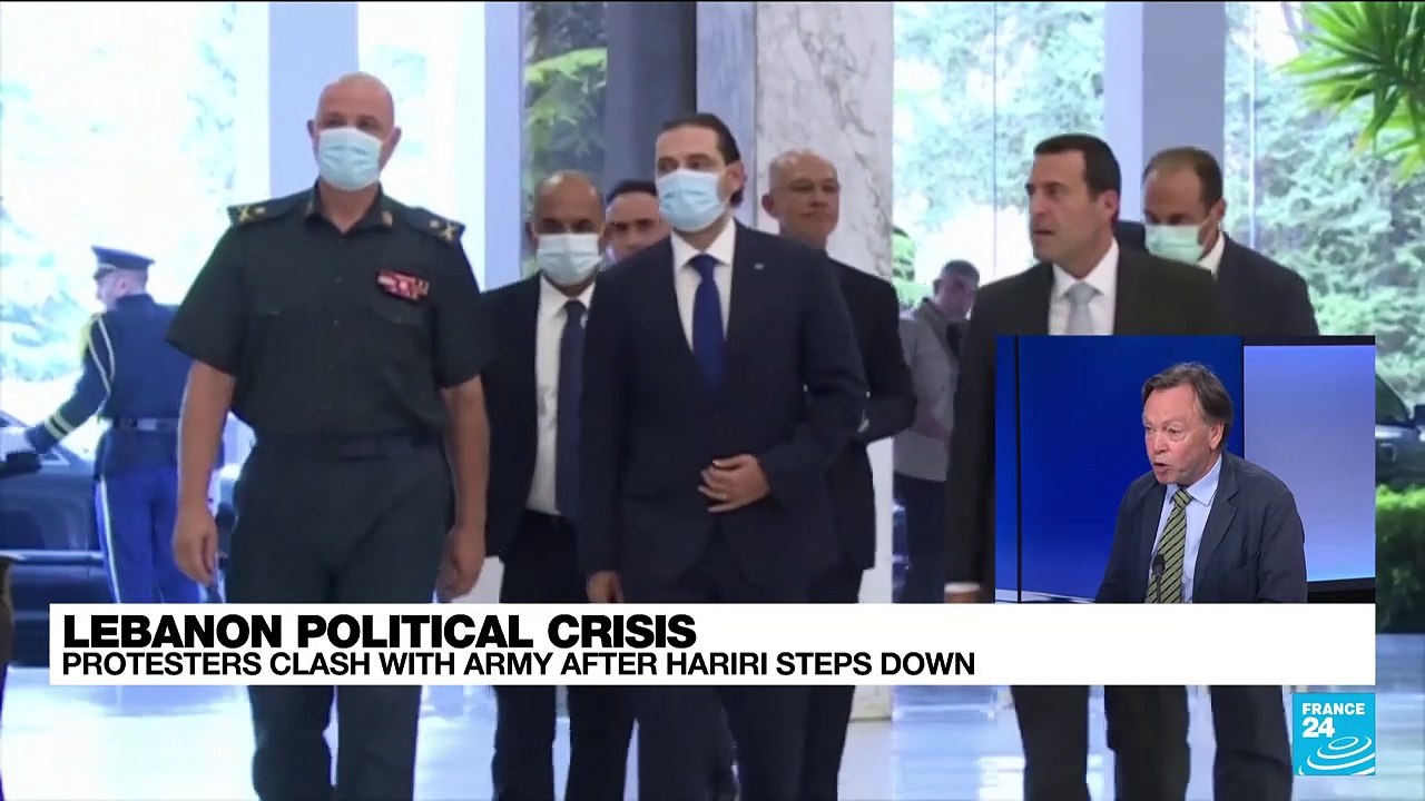 Lebanese protesters clash with army after Hariri steps down