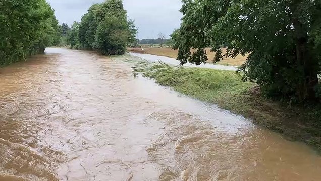 La Erft qui a débordé mercredi soir à Erftstadt