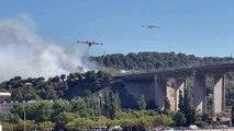 L’intervention des Canadairs au plus fort de l’intervention dans l’am