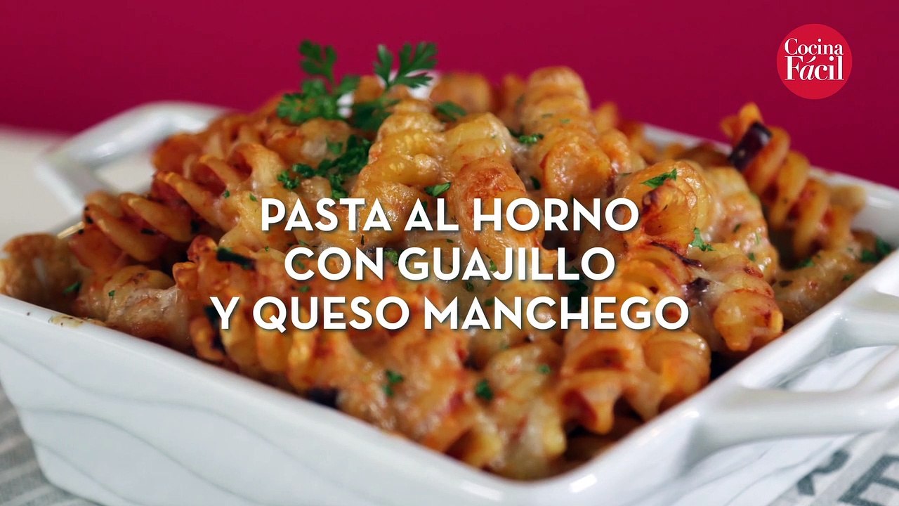 Pasta al horno con guajillo y queso manchego. 