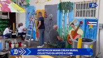 Artistas en Miami crean mural colectivo en apoyo a Cuba