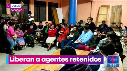 Download Video: Liberan a agentes retenidos en Santiago Textitlán, Oaxaca