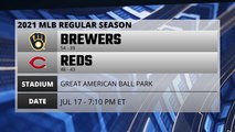 Brewers @ Reds Game Preview for JUL 17 -  7:10 PM ET