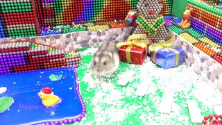DIY - Build Santa House, Candy House, Water Slide, Water Wheel From Magnetic Balls ( Satisfying )