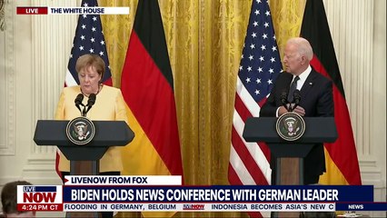 Скачать видео: President Joe Biden delivers remarks with German Chancellor Angela Merkel