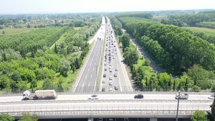 (DRONE) Anadolu Otoyolu'nda bayram tatili yoğunluğu devam ediyor