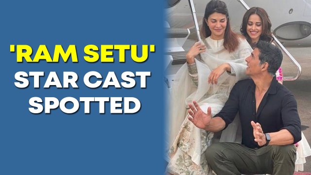 Akshay , Jacqueline and Nushrratt come together to watch the first rushes of their film 'Ram Setu'