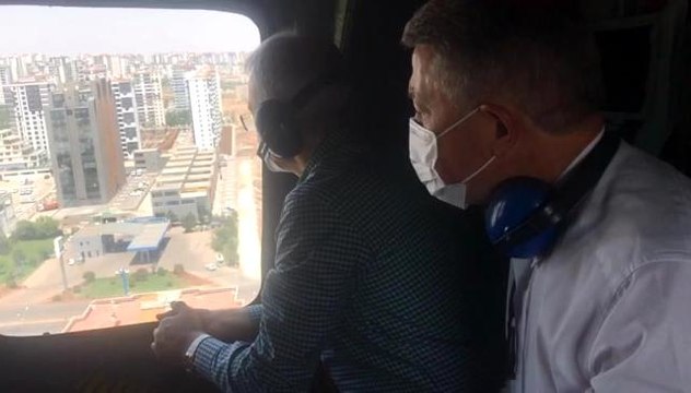 Diyarbakır Valisi Karaloğlu, denetimleri havadan inceledi