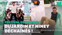 À Cannes, Jean Dujardin et Pierre Niney font le show devant les photographes