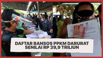 Berikut Ini Daftar Bansos PPKM Darurat Senilai Rp 39,9 Triliun