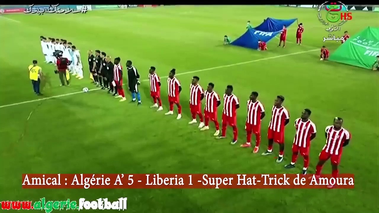 Amical  : ALGERIE (A') 5 - LIBERIA 1 avec les réactions de Amoura et de Bougherra