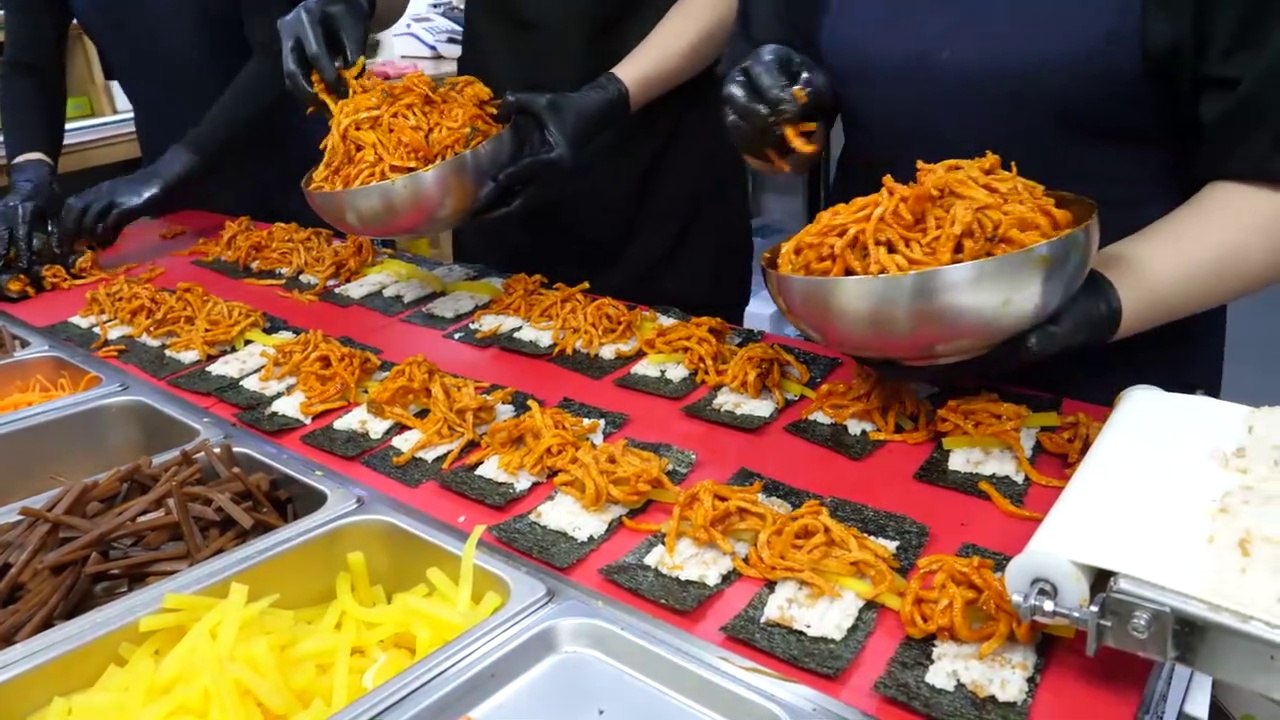 Egg Omelet Mini Gimbap - Korean Street Food