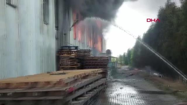 Son dakika haberleri... TEKİRDAĞ'DA GERİ DÖNÜŞÜM FABRİKASINDA YANGIN