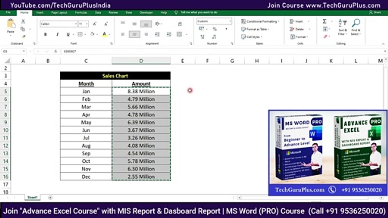 Hidden Function of Excel Must Watch, Show amount in Million in Excel