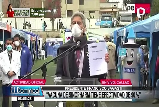 Sagasti: Si ritmo de vacunación se mantiene clases presenciales volverían en enero de 2022