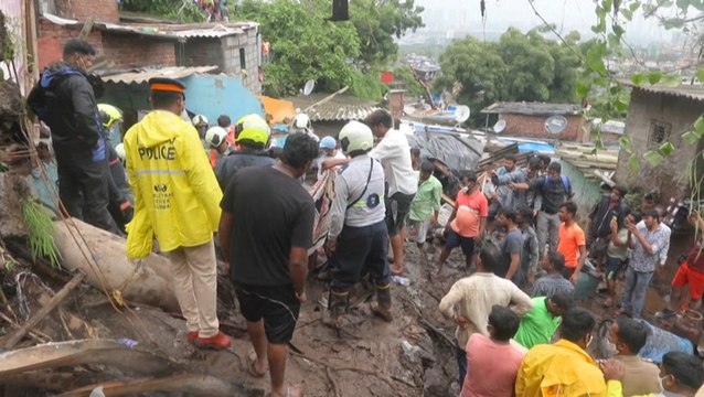 Rescuers search for survivors after deadly landslide in Mumbai