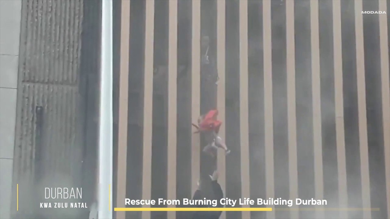 Dramatic Scenes Toddler & People rescued From Burning Building South Africa