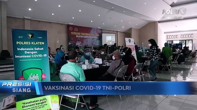 Serbuan Vaksinasi Covid-19 TNI dan Polri di Wilayah Klaten, Warga Antusias Ikuti Vaksinasi.