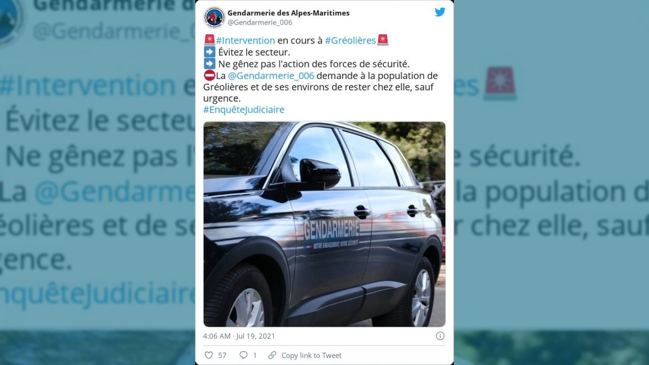 Un homme de 33 ans est activement recherché dans les environ de la petite commune de Gréolières en France