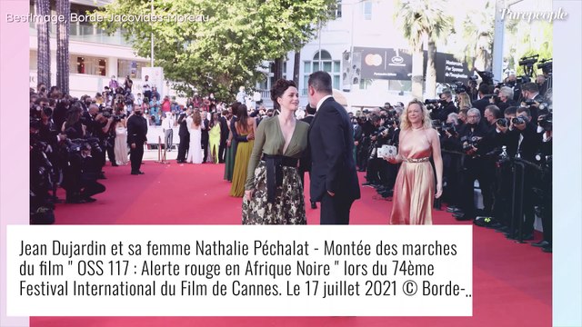 Jean Dujardin et Nathalie Péchalat main dans la main à Cannes : tendresse et robe originale