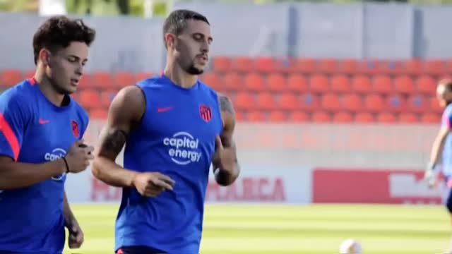 Primer entrenamiento del Atlético en la ciudad deportiva de Majadahonda