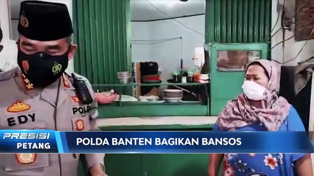 Polda Banten Berikan Bansos PPKM Darurat kepada PKL