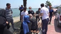 Denizde intihara kalkışan kadını zabıta ve vatandaşlar kurtardı