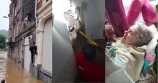 Ces quatre jeunes belges ont réalisé le sauvetage héroïque d'une femme, piégée par les inondations en Belgique