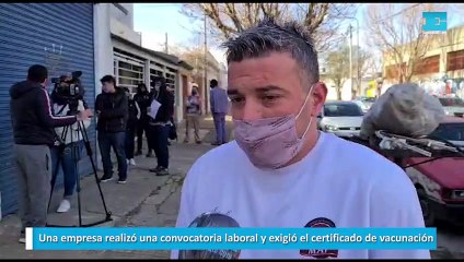 Una empresa realizó una convocatoria laboral y exigió el certificado de vacunación