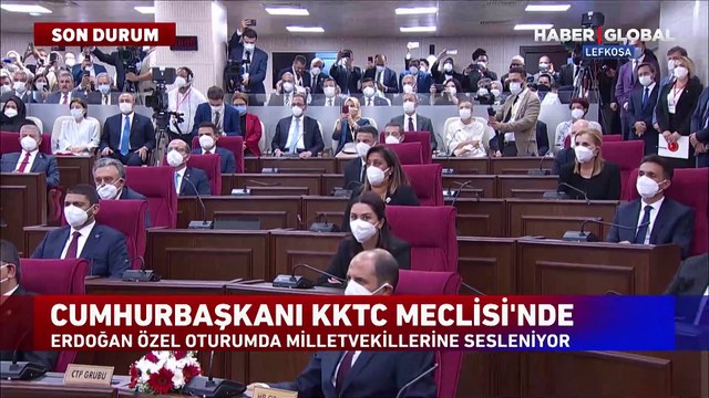 Cumhurbaşkanı Erdoğan KKTC Parlamentosu'nda konuştu! Merakla beklenen müjdeyi açıkladı