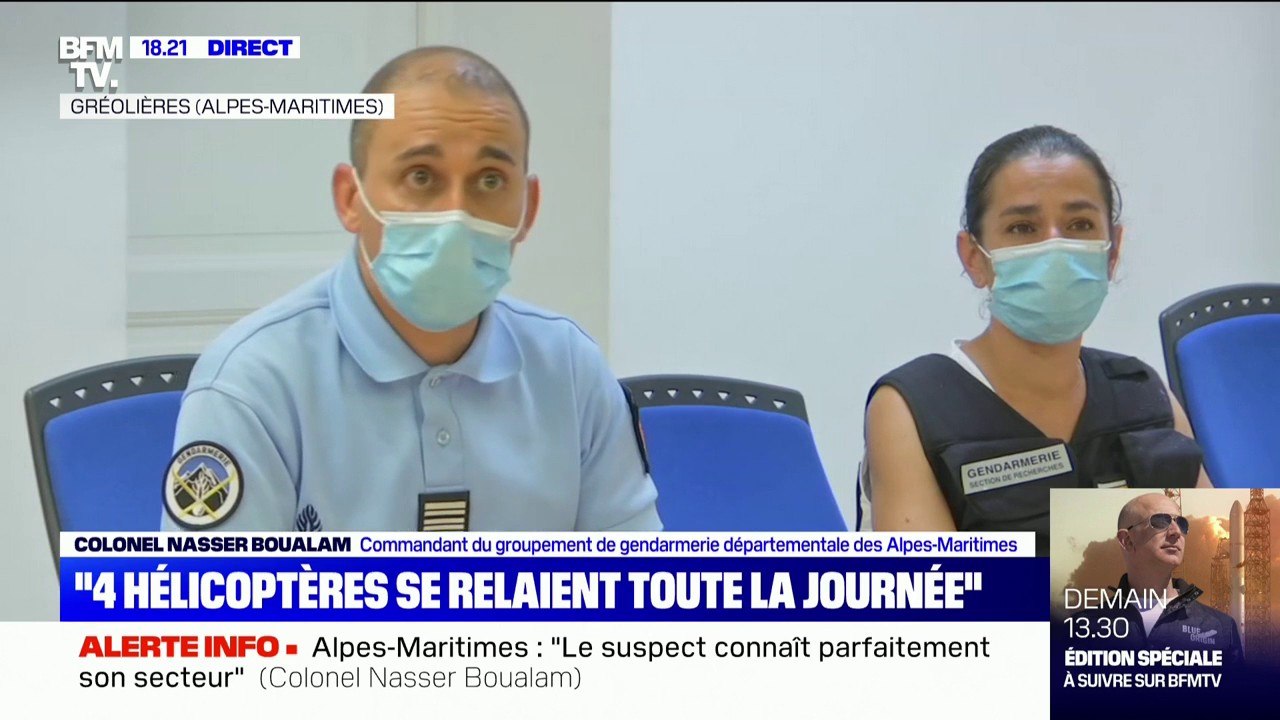 Chasse à l'homme dans les Alpes-Maritimes: les gendarmes "n'ont pas de motif de penser qu'il a quitté le secteur (...) il connaît parfaitement cette zone"