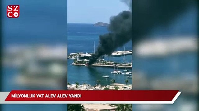 Marinada bağlı milyonluk motor yat alev alev yandı