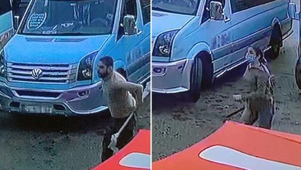 Minibüs şoförü, kural tanımaz yolcudan canını zor kurtardı! O anlar kamerada