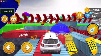 Prado Car Stunt Game 3D WHİTE JEEP RENEGADE / Mega Ramp Car Games 2021 Android GamePlay #3