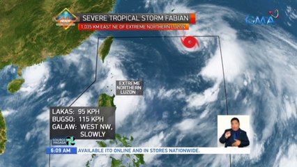 Bagyong Fabian, posible pang lumakas | UB