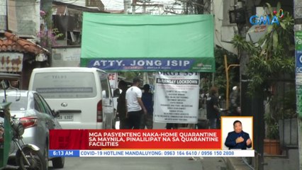 Mga pasyenteng naka-home quarantine sa Maynila, pinalilipat na sa quarantine facilities | UB