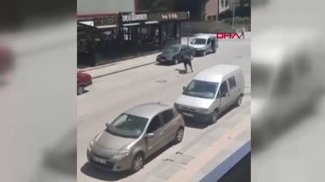 ANKARA-SAHİBİNİN ELİNDEN KAÇAN KURBANLIK BOĞA, KAFETERYAYA GİRDİ