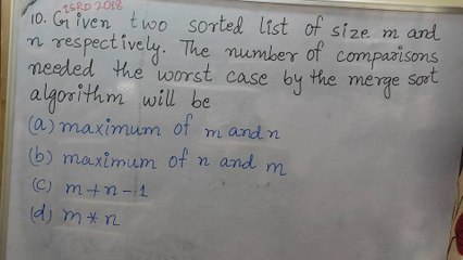 Master Merge Sort Algorithm with ISRO 2018 & 2011 PYQ Questions 📊