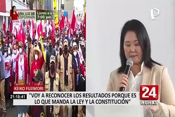 Keiko Fujimori reconocerá resultados del JNE: Es lo que manda la Ley y Constitución