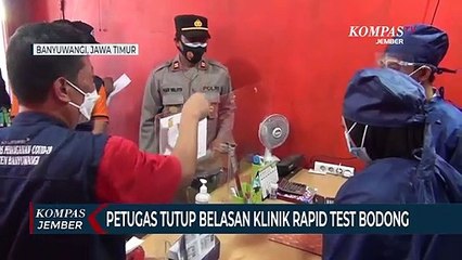 Petugas Tutup Klinik Rapid Test Bodong di Sekitar Pelabuhan Ketapang