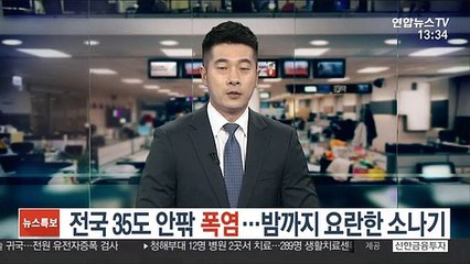 Скачать видео: [날씨] 전국 35도 안팎 폭염…밤까지 요란한 소나기