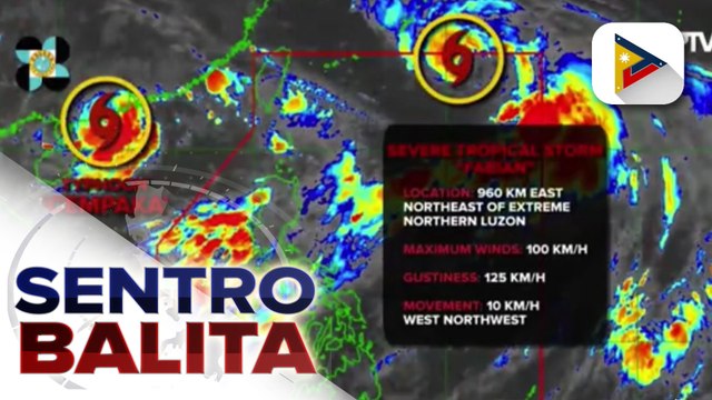 PTV INFO WEATHER: Dalawang bagyo sa loob at labas ng PAR, patuloy na binabantayan; bagyong #FabianPH ay posibleng lumakas pa at maging typhoon ayon sa PAGASA
