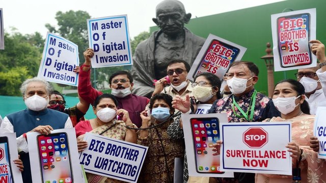 Opposition ruckus in both houses, TMC protested on Pegasus