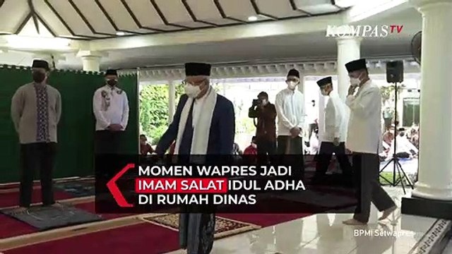 Momen Wapres Maruf Amin Pimpin Salat Idul Adha di Rumah Dinas