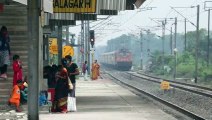 Old Wap-4 leading Howrah Intercity Special by creating storm of dust & departing Balagrh Station __