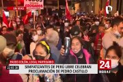 Simpatizantes de Perú Libre celebraron proclamación de Pedro Castillo
