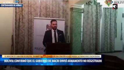 Bolivia confirmó que el gobierno de Macri envió armamento no registrado